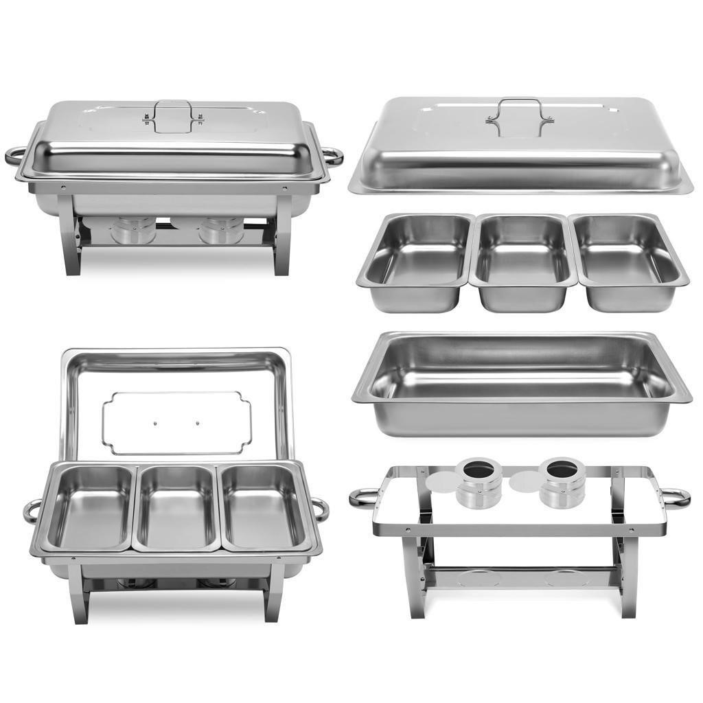 2 Pack 8QT Chafing Dish with 1/3 Size Food Pans,