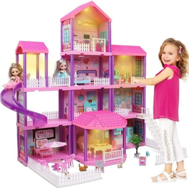 28 x 27 x 36  Hot Bee 36in Dollhouse  11 Rooms  Do