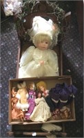 Wood Doll Bed And Doll Assortment