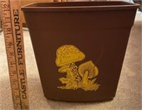 Vintage Mushroom Trash Can