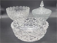 (3) Anchor Hocking Wexford Candy Dish & Lid +