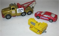 3 Matchbox- Tow Truck,Car & Caterpiller