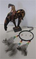 Indian on Horse Figurine and Suncatcher