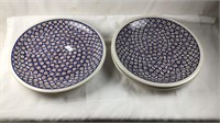 Four Polish pottery 9 3/4 dinner plates