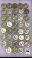 Collection of Approx. 38 Kennedy Half Dollars