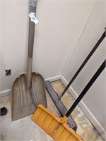 Push Broom, Snow Shovel & Plastic Scoop Shovel