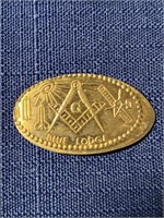 1980 masonic blue lodge pressed penny coin