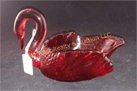 Cambridge Glass Red Swan