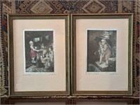 Pair Of German Framed Silk Screen Prints