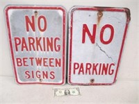 Vintage Metal No Parking Signs
