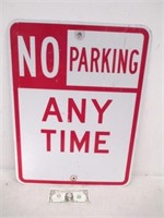 Vintage Metal No Parking Any Time Sign - 18x24