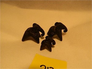 3 Small Elephant Figurines Heavy for Their Size