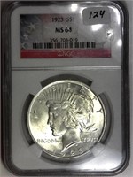 1923 NGC MS64 Peace Silver Dollar