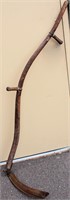 Antique Scythe Wood Cast Iron Farm Harvest Tool