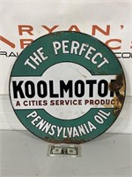 Double sided porcelain Cities Service Kool motor