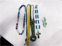 Faux Turquoise Beaded Necklaces