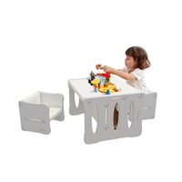 BanaSuper Kid's Table and 2 Chairs Set Plastic