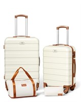 N2039  SUITour Luggage Set, 20" + 24", White Tan