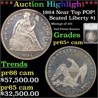 Proof ***Auction Highlight*** 1864 Seated Liberty