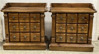 (I) Two Old Tavern Three Drawer Nightstands/End