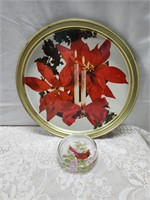 Holiday Metal Tray & Paperweight/Coaster
