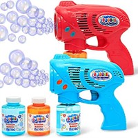 JOYIN 2 Bubble Guns with 2 Bubble Refill Solution