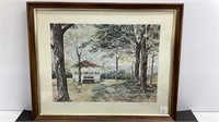 Watercolor print ‘Bandstand On The Green’  signed