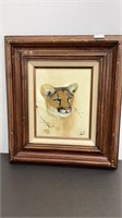 Tiger Cub painting on canvas painting, signed in
