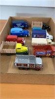 Ten die-cast trucks branding