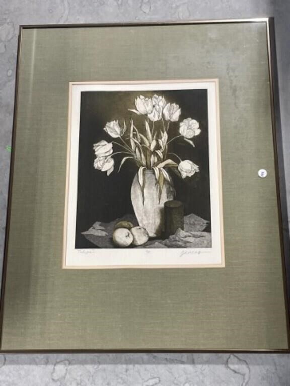 Framed Print, Tulips. See Photos For Artist Name.