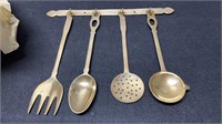 Vintage Hanging Brass Utensil Set