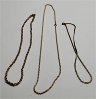 3 Gold Color Necklaces;