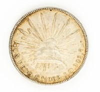 Coin 1902 8 Reales Mexico Libertad Silver Coin-EF