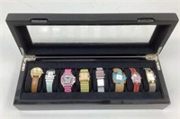 Womens Watch lot with display case "A"