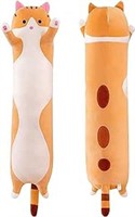 Mewaii Long Cat Plush Body Pillow, 28 Inch Orange