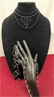 Vintage Black Beaded Necklaces
