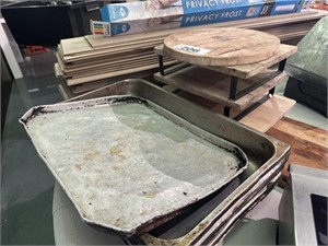 8 Baking Trays, Timber Cutting Boards