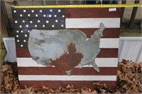 USA FLag on Pallet with Metal U.S.A.  39 x 32.5