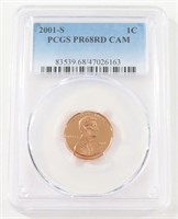 PCGS 2001-S LINCOLN PENNY PROOF PR68RD CAM