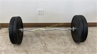 Papababe Fitness Weights w/ Olympic Curl Bar