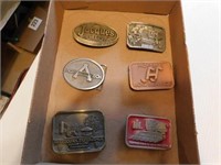 Six farm related belt buckles: Jacques Seeds -