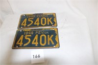 (2) 1948 PENNSYLVANIA LICENSE PLATES