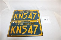 (2) 1950 PENNSYLVANIA LICENSE PLATES
