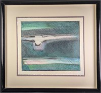 Framed C. Scott Snyder Abstract Watercolor Print D