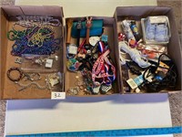 (3) Boxes Jewelry, Pez Dispensers and Misc.