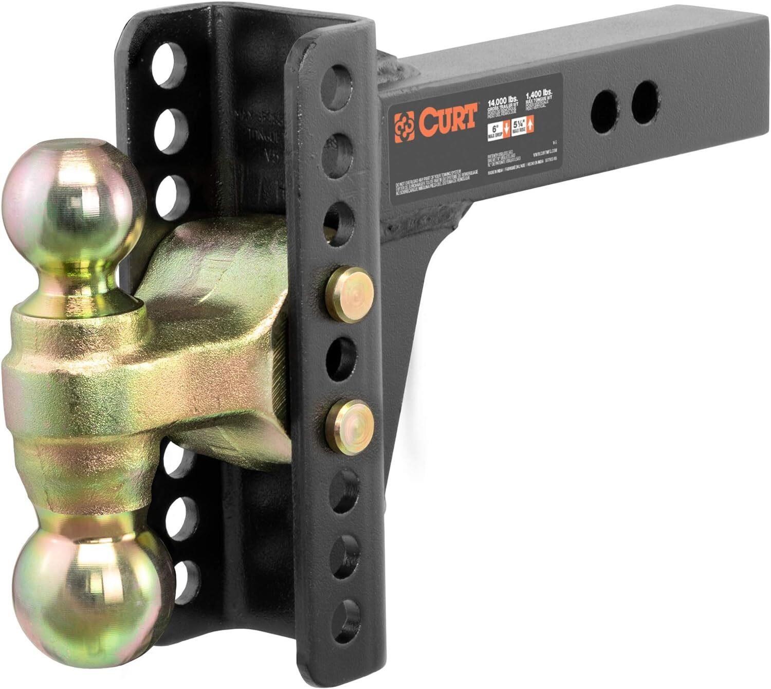 CURT 45900 Hitch Ball Mount  2 In  6 In Drop