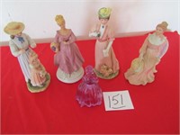 5-VICTORIAN LADY FIGURINES