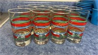 11 fiesta stripe small juice glasses