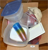 Box Lot of Plasticware Items
