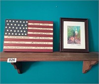 SHELF,FLAG,SIGNED PRINT OF BOSTON